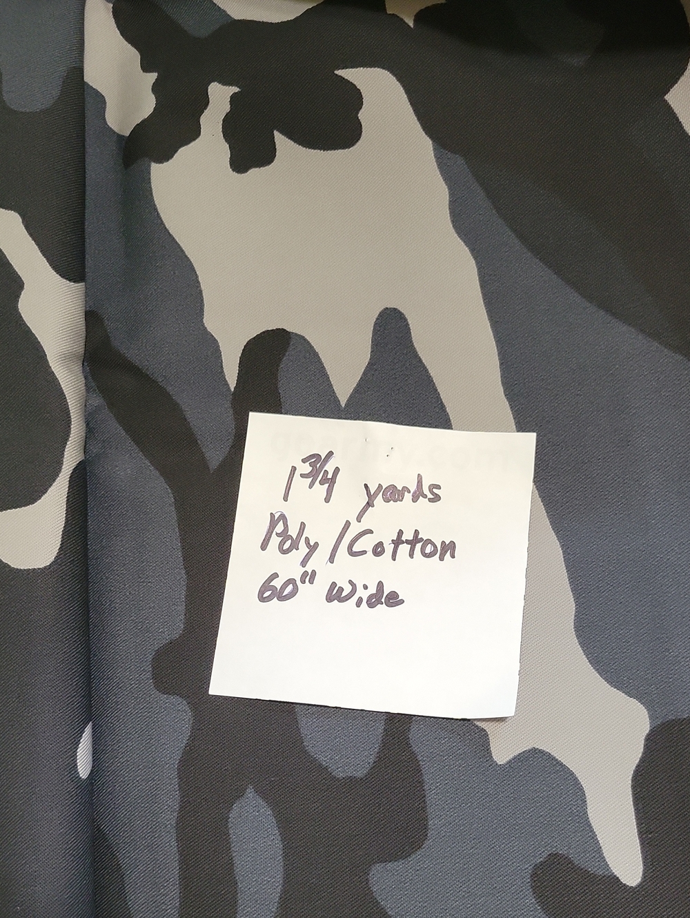 Black And Gray Camo Fabric 1 3/4 Yards